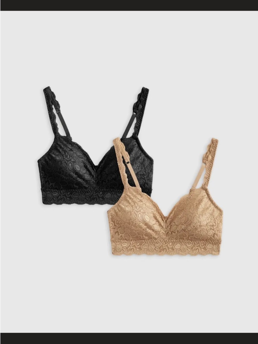 🐧 NWT Quince Stretch Lace Sweetheart Bralette- 2 pack